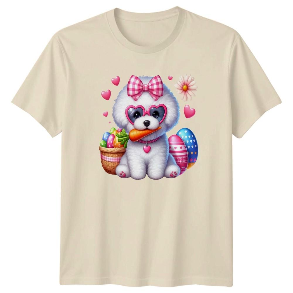 Cute Fluffy Dog Easter Bunny Unisexs TShirt Puppy Easter Easter Gift For Her