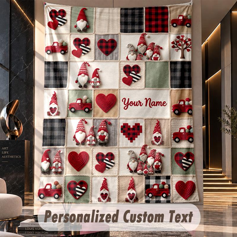 Gnome (243) Theme Custom Tapestry Personalized Custom Name Text Wall Hanging Tapestry Home Decor Background Cloth