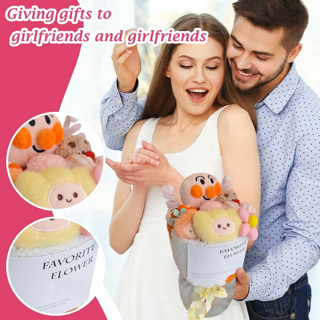 Creative Plush Cartoon Doll Bouquet Finished Birthday Gift For Girlfriend Valentine's Day Gift