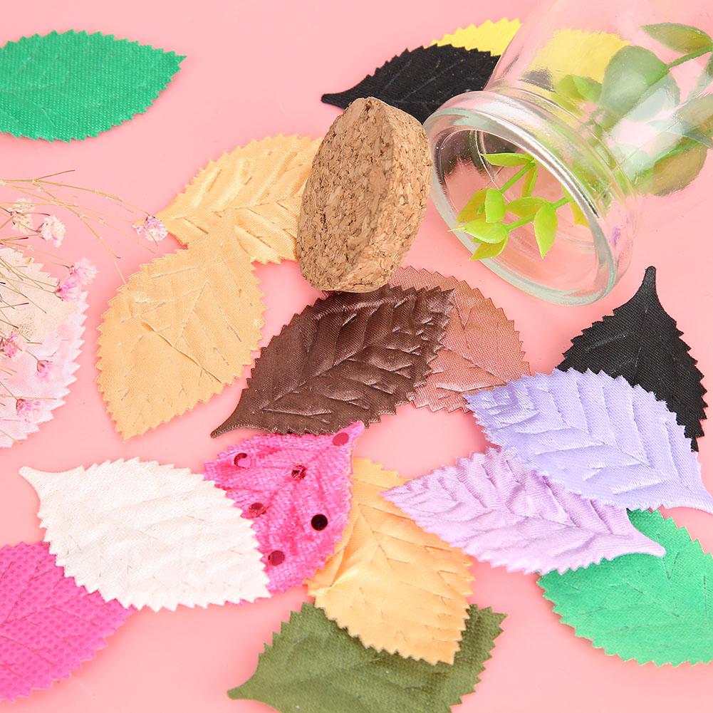 100pcs Artificial Plants Leaves Mixing Color Artificial Plants Leaves for Cloth Sticker DIY