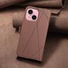 For iPhone 15 Case BINFEN COLOR BF35 Geometry Imprinted Leather Phone Cover RFID Blocking Wallet Stand