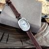 Stylish Oval Bathtub Ladies' Belt Quartz Watch Egg-Shaped Elegant Miniature Women Wristwatch Vintage-Style Strap Watch