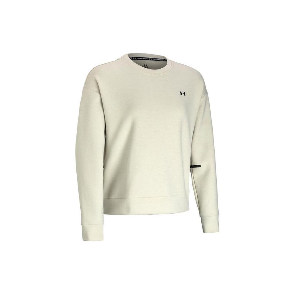 Under Armour Solid Color Training Crew Neck Pullover Sweatshirt Women Sweatshirt Light-Khaki 1379835-273