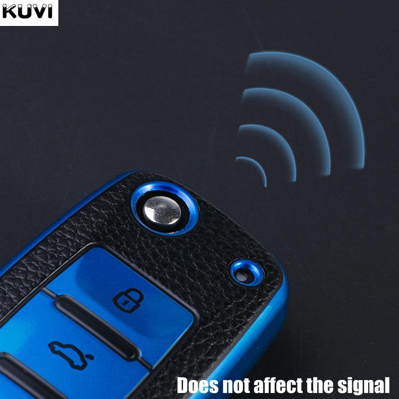 Leather TPU Keychain Key Case Cover for VW Volkswagen Polo Tiguan Passat B5 B6 B7 Golf 4 5 6 MK6 Jetta Lavida Skoda Octavia Seat