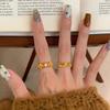 Rhombus Iris Flower Wide Face Open Ring Vintage Temperament Ring Ins Niche Premium Jewelry Women