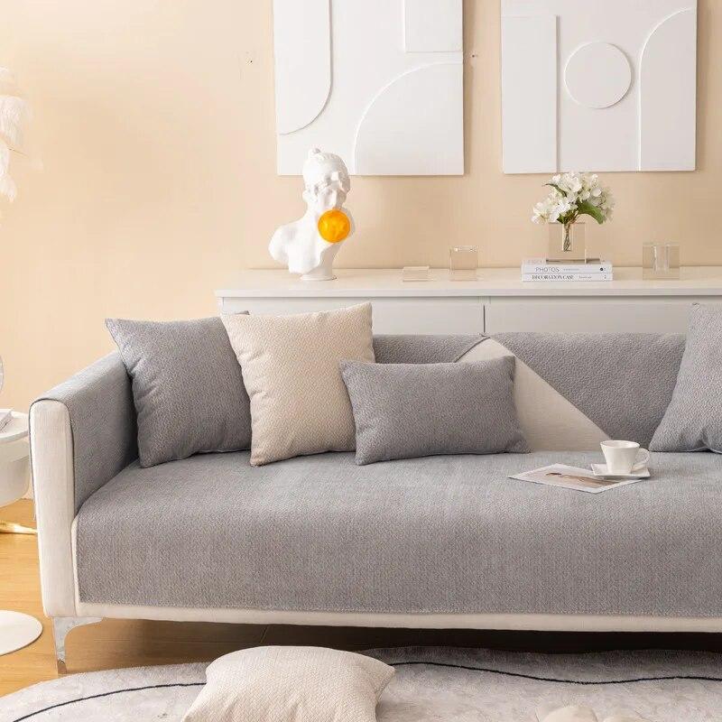 

Кремовый Ins Chenille Light, роскошная текстурированная подушка для дивана для гостиной, нескользящая подушка для дивана, полотенце 70x70cm