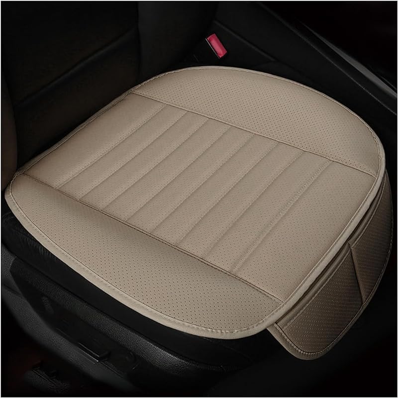 2PCS Front Seat Cover,Breathable Leather Cushion Protective Cover,Non-Slip Driver Seat Padded Storage Pocket,Most Car Universal Car