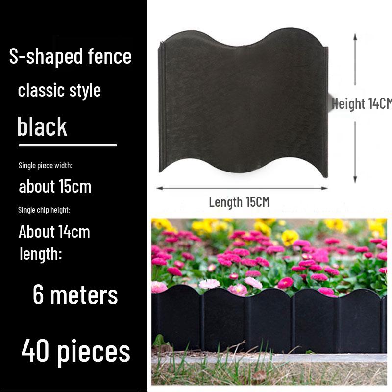 Plastic Garden and Flower Bed Edging Fence: Small Railing for Vegetable Gardens and Lawns