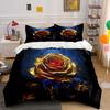 Luxury Rose Decor Set Soft Comfortable Duvet Cover Bedding Set Included 1*Duvet Cover & 2*Pillowcases, Gift