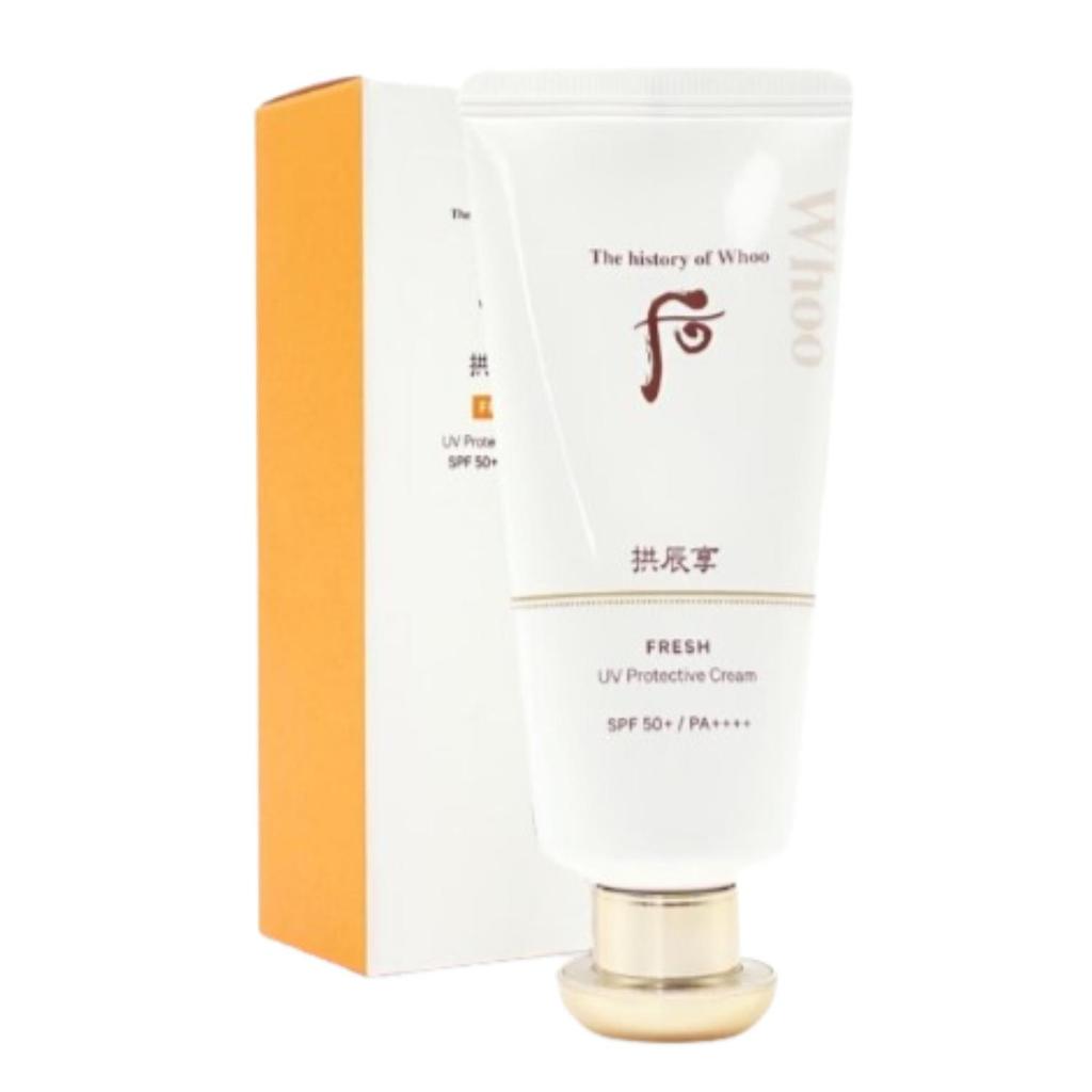 The history of whoo Gongjinhyang Fresh UV Protective Cream SPF50+ PA++++ 60ml | Korean Herbal Lightweight Daily Sunscreen