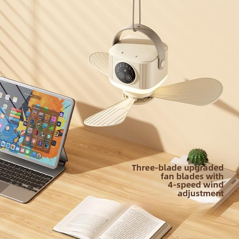 Portable Rechargeable Ceiling Fan for Student Dormitories Outdoor Camping USB Fan for Beds