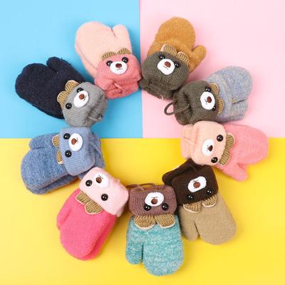 New Hot Boys Girls Baby Newborn Cute Cartoon Kids Gloves Knitted Mittens Thick Warm