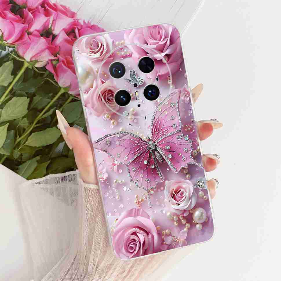 For Huawei Mate 70 Pro 5G Case PLR-AL00 PLR-AL50 Silicone TPU Cover For Mate 70Pro+ 70 Pro Plus 5G Cartoon Lion Butterfly Bumper