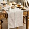 Nordic Table Runner Cotton Linen for Dining Table, Minimalist Long Desk Geometric Line Kitchen Coffee Tea Natural Rustic Home Decor