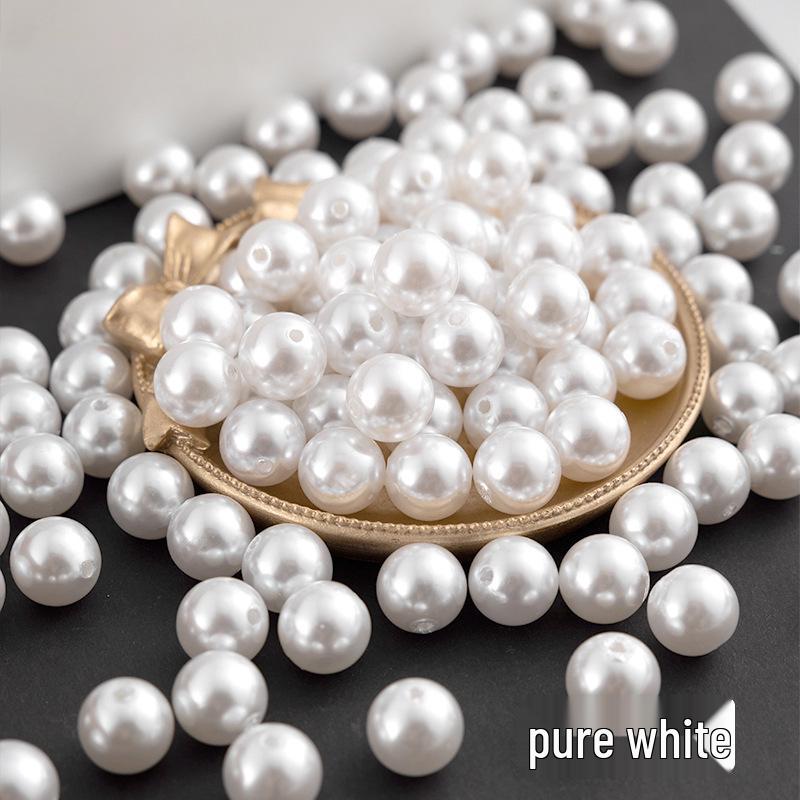 Imitation Pearl ABS Loose Beads for Jewelry and Clothing Accessories - Double and Non-Hole Options Available