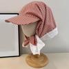 Fashionable Checkered Head Wrap Hat Comfortable and Multiuse Sunproof Headover Hat for Women Teens Comfortable Headwear