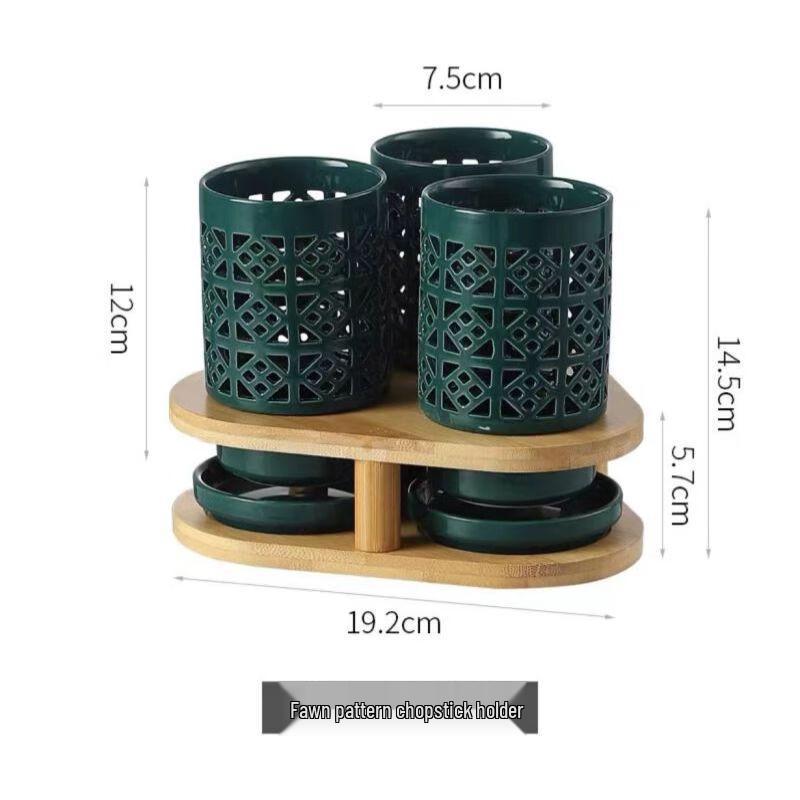 Qianxing Ceramic Chopstick & Utensil Holder Set
