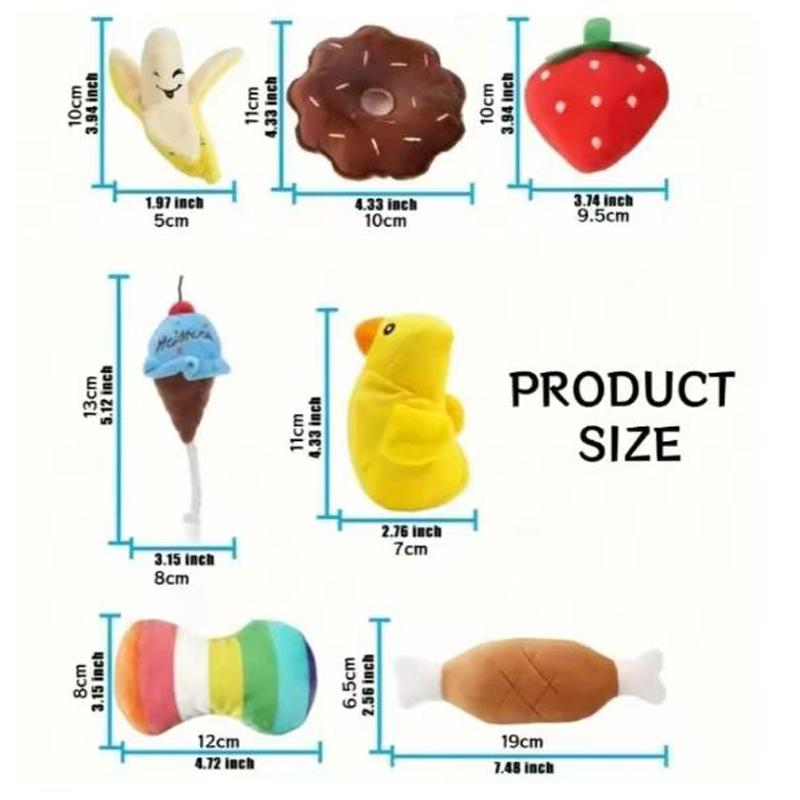 Pet Dog Toys 7-piece Set of Puppy Voice Toys Plush Pet Chewing Plush Fruit Snacks and Vegetables Puppy Toys