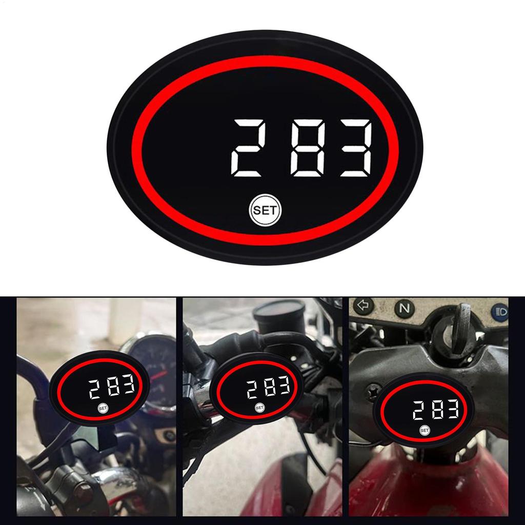 Clock For Motorcycle LED Display Small Motorbike Digital Clock Voltage Gauge For Women Teens Cycling Enthusiasts Commuting Urban