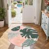Monstera Leaf Round Floor Mat Suitable for Dining Room Living Rooms Bedrooms Decorate room Anti-slip Round Rug Decorate Offices
