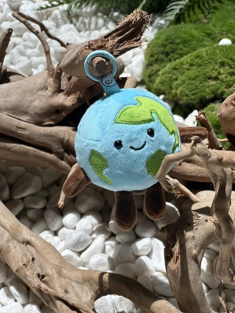 10cm Kawaii Lachende Erde Plüschtiere Weich Gefüllte Cartoon Erde Anhänger Lustiger Schlüsselanhänger Taschen Dekor Kreatives Auto Innenraum 10cm