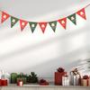 1.5M Merry Christmas Canvas Banner Red Green Christmas Reindeer Pennant Banner for Home Room Decor Christmas Holiday Supplies