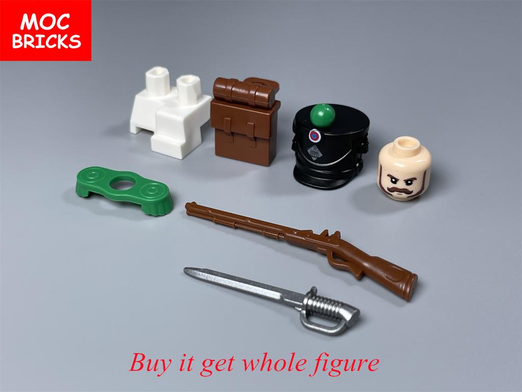 MOC Bricks Military Figures Napoleonic Wars Series Building Blocks Medieval French Dragoon British Soldiers Weapons Bricks Toys