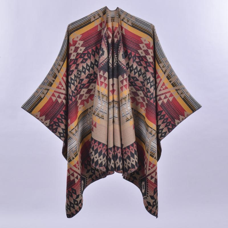 Doppelseitiger Damen Cape Schal einfach vier Jahreszeiten Imitat Kaschmir Schal Stola klimatisierter Raum warm draußen