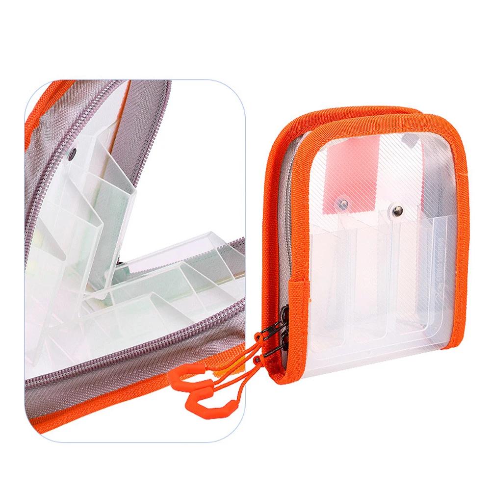 Double Zipper Design 6 Grid Egi Bag Portable Double Layer Squid Jig Storage Pouch Lure Fishing Tackle Accessories