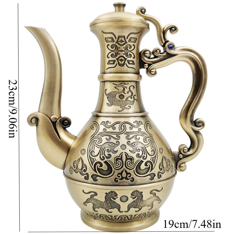 

Металлический кувшин для ликера, домашний, высокого класса, винтажный, ностальгический, антикварный, креативный, бронзовый кувшин, свадебный, классический, украшение