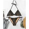 Black Sexy Micro Bikini Triangle Swimsuit Punk Swimwear Halter String Women Trend Two Piece Beach Thong Bathing Suit Bikinis Set