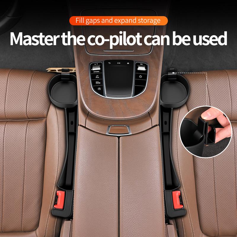 Upgrade Car Seat Gap Filler Organizer Car Side Seat Gap Filler with Cup Holder and Hook 2 Pack Auto Storage Interior Accessories