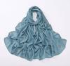 New Chiffon Hijab With Rhinestones Diamonds Scarf Shawls Solid Headscarf Wraps Ramadan Eid Hijabs Glitter Headband Turban