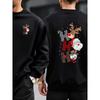 Christmas-Themed, Men'S New Round-Neck Sweatshirt with Reindeer Print, Double-Sided Print Long Sleeves, Versatile And Stylish Casual Sports Pullover