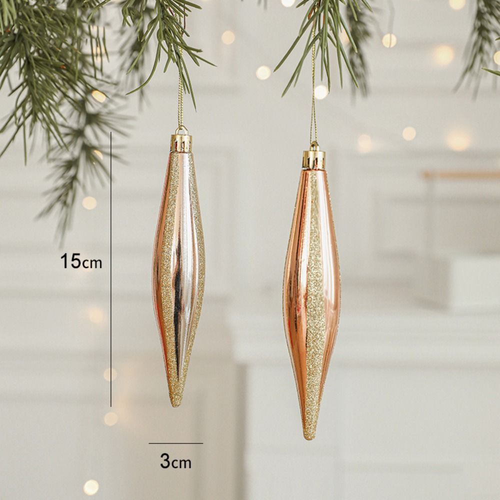 2PCS Santa Clause Christmas Hanging Decoration Pink&Gold Christmas Tree Ornament Christmas