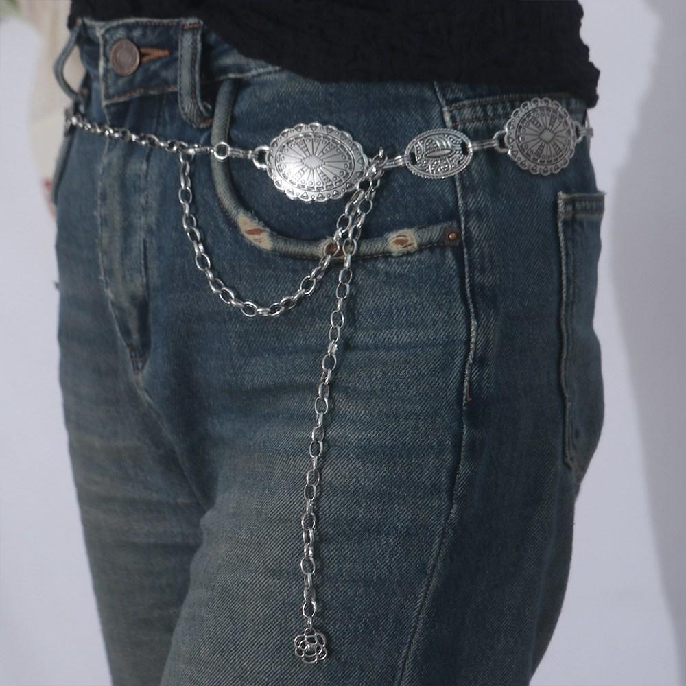 Silver Belt Waist Chain Carving Metal Body Chain Summer   Beach Accessories