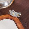 Unisex Niche Design Seven Grains Rice Auspicious Open-End Ring