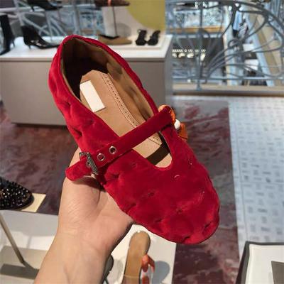 Fashion Mary Jane Shoes, Flat Sole Women's, Square Toe, Shallow Mouth, Single Shoes, Cowhide Version