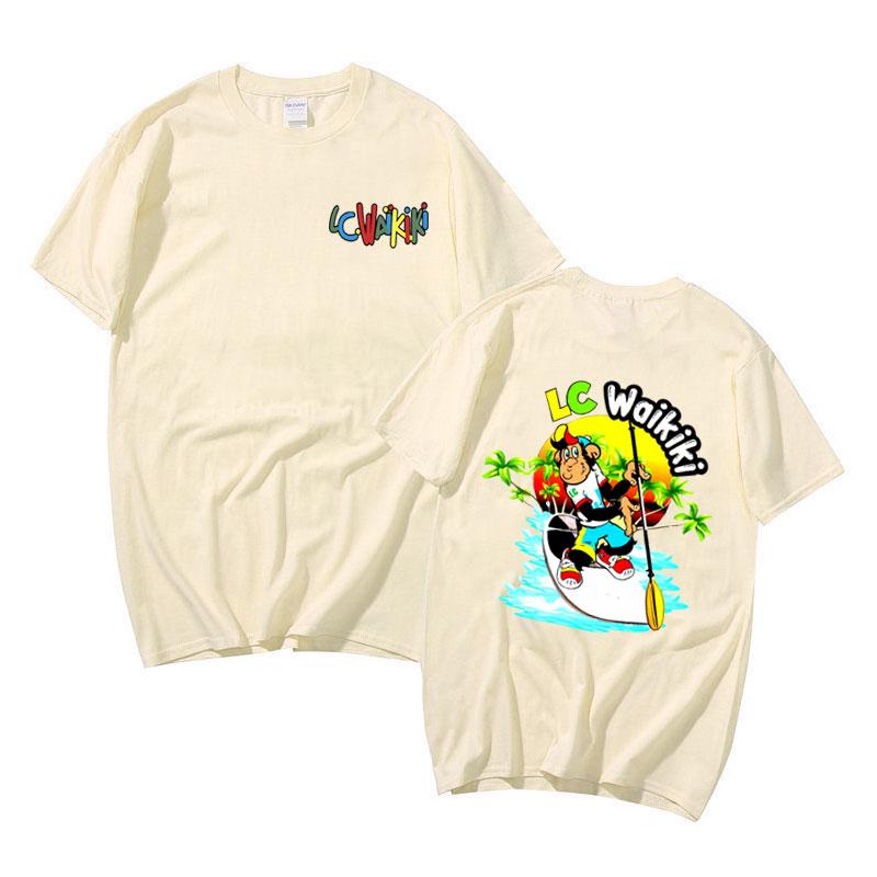 Funny Boating Lc Waikiki Monkey Graphic T-shirt Male Casual Pure Cotton Short Sleeve Men Women Fashion Oversized T Shirts Tops