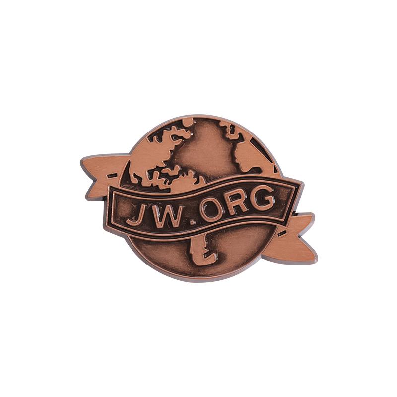 

JW,ORG Banner Earth Enamel Pins Custom Antique Copper Brooches Lapel Badges Retro Vintage Jewelry Gift for Kids Friends