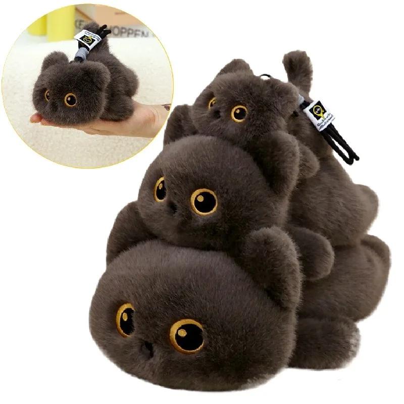 Schwarze Katze Plüschtiere Niedliche Tiere Siamkatze Süße Stoffpuppe Cartoon Katze Anhänger Schlüsselanhänger Plüschtier Geburtstag Weihnachten Geschenk
