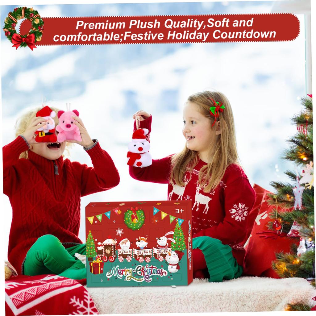 Christmas Advent Calendar 24Pcs Cute Stuffed Animals Advent Calendar Plush Toys Christmas Decor For Girls Boys