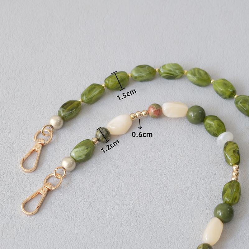 New Fashion Woman Bag Accessory Detachable Green Beaded Chains Cute Acrylic Luxury Strap Women Elegant Bag Shoulder Handle Chain