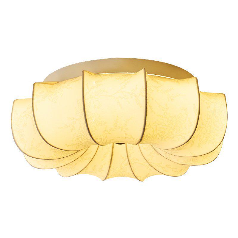 French Mid-Century Wabi-Sabi Ceiling Light: Retro South Seas Fabric Print for Bedroom & Study