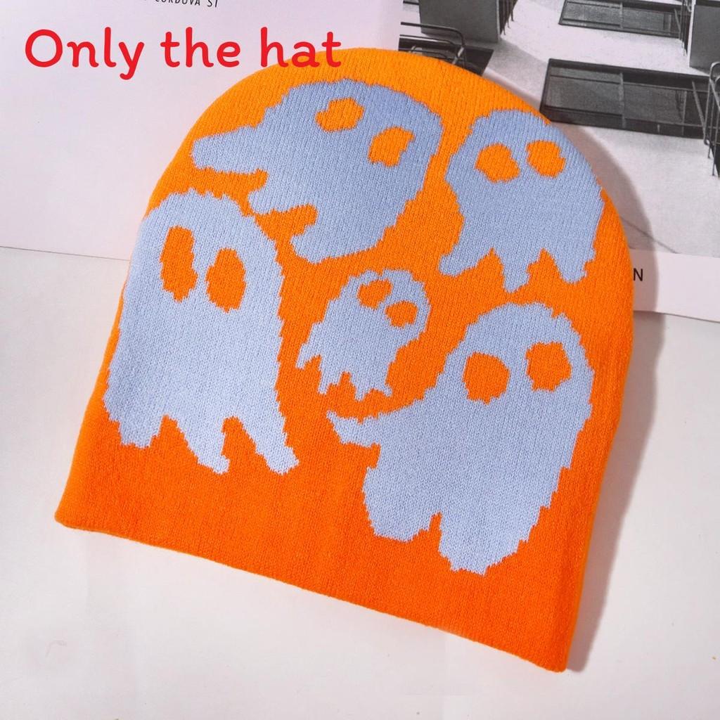Ghost Pattern Beanie For Autumn Winter Outdoor Activities And Street Fashion