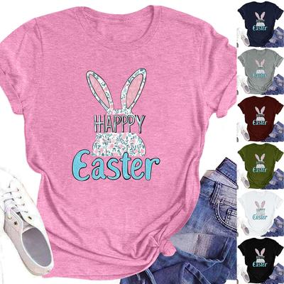 Women's Top Round Neck Casual Printed Short-sleeved T-shirt Top