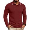 Men S Long Sleeve Vintage Plus Size Polo Shirt Jacquard Casual Top