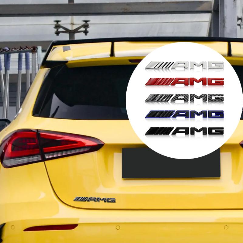 3D Metal AMG Logo Car Rear Letter Emblem Trunk Stickers For Mercedes Benz C E S GLE CLC Class W204 W203 W205 W124 W221 W213 W212