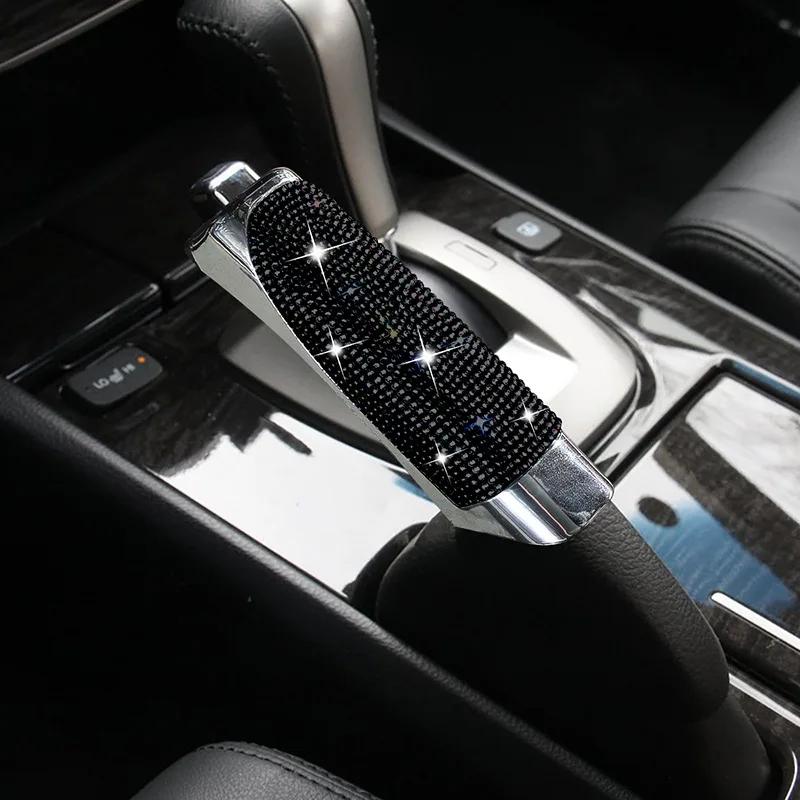 

Bling Handbrake Cover Universal Crystal Car Handbrake Grips Case Anti-slip Auto Gear Shift Collars Diamond Interior Accessories чорний