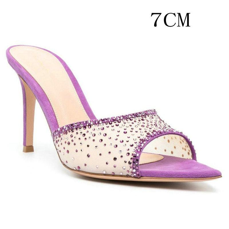 Net Red Sandal Women Summer Outside To Wear 2025New Stiletto Pointed Toe Beautiful High Heels With Open Toe Slippers